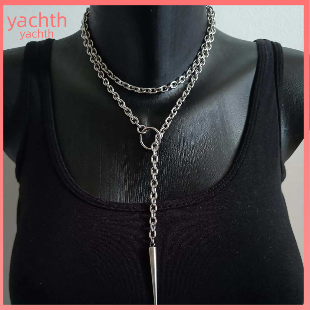 Meaningful Bat Charm Jewelry Pendant Punk Necklace for Women Adjustable O-ring Long Chain Stylish Lariat Gift Trendy Hal