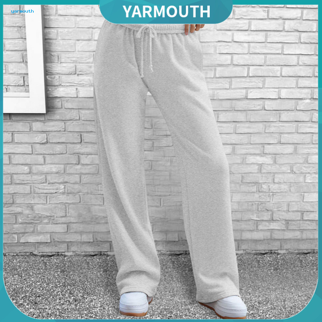 Comfortable High Waist Bottoms Women Wide-leg Sweatpants Women’s with Adjustable Drawstring Elastic Baggy Long Pants S