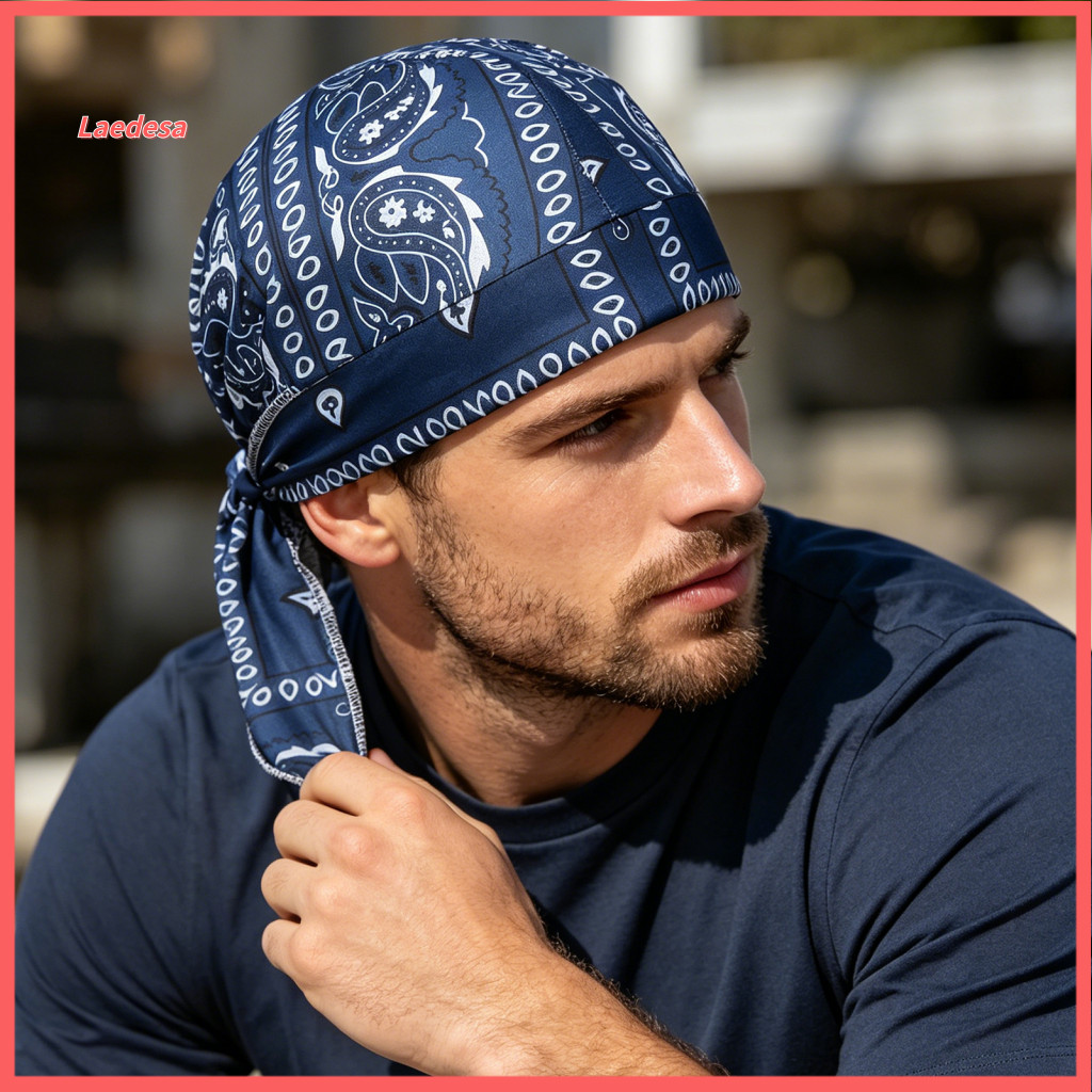 Cashew Print Turban Hat Breathable with Long Adjustable Straps Classic Pattern Soft Sweat-absorbent Fabric Headscarf for