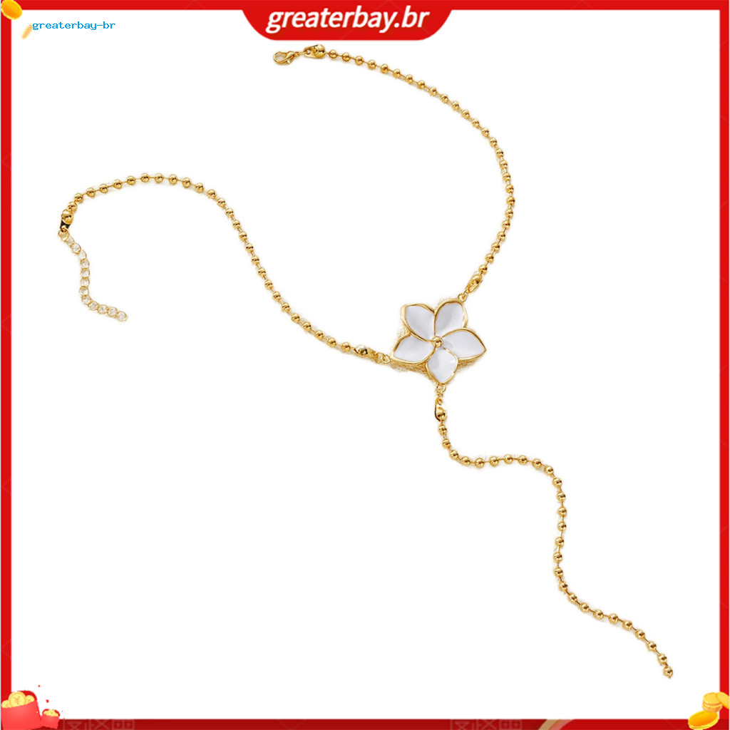 Elegant Flower Drop Y Necklace for Women – Adjustable Dainty Choker Long Chain Perfect Gift for Wedding Birthday Anniv