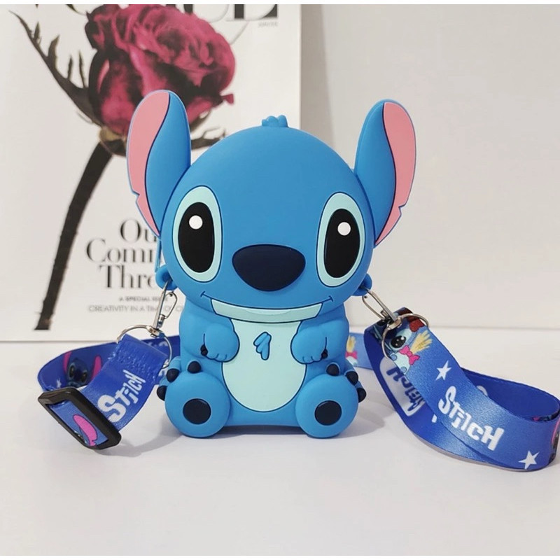 Bolsa infantil lilo stitch silicone carteira niqueleira