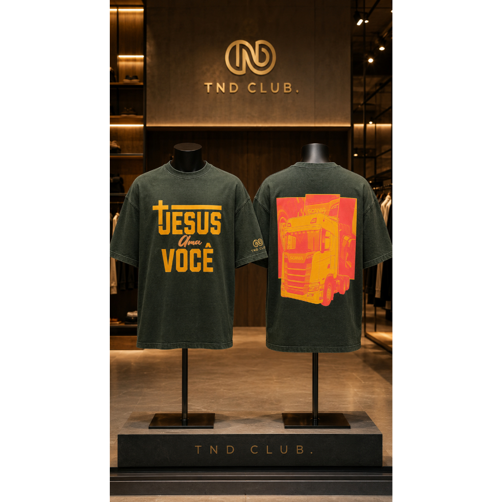CAMISETAS PREMIUM TND CLUB WEAR | LINHA FÉ ESTRADEIRO SCANIA | ALGODÃO PENTEADO
