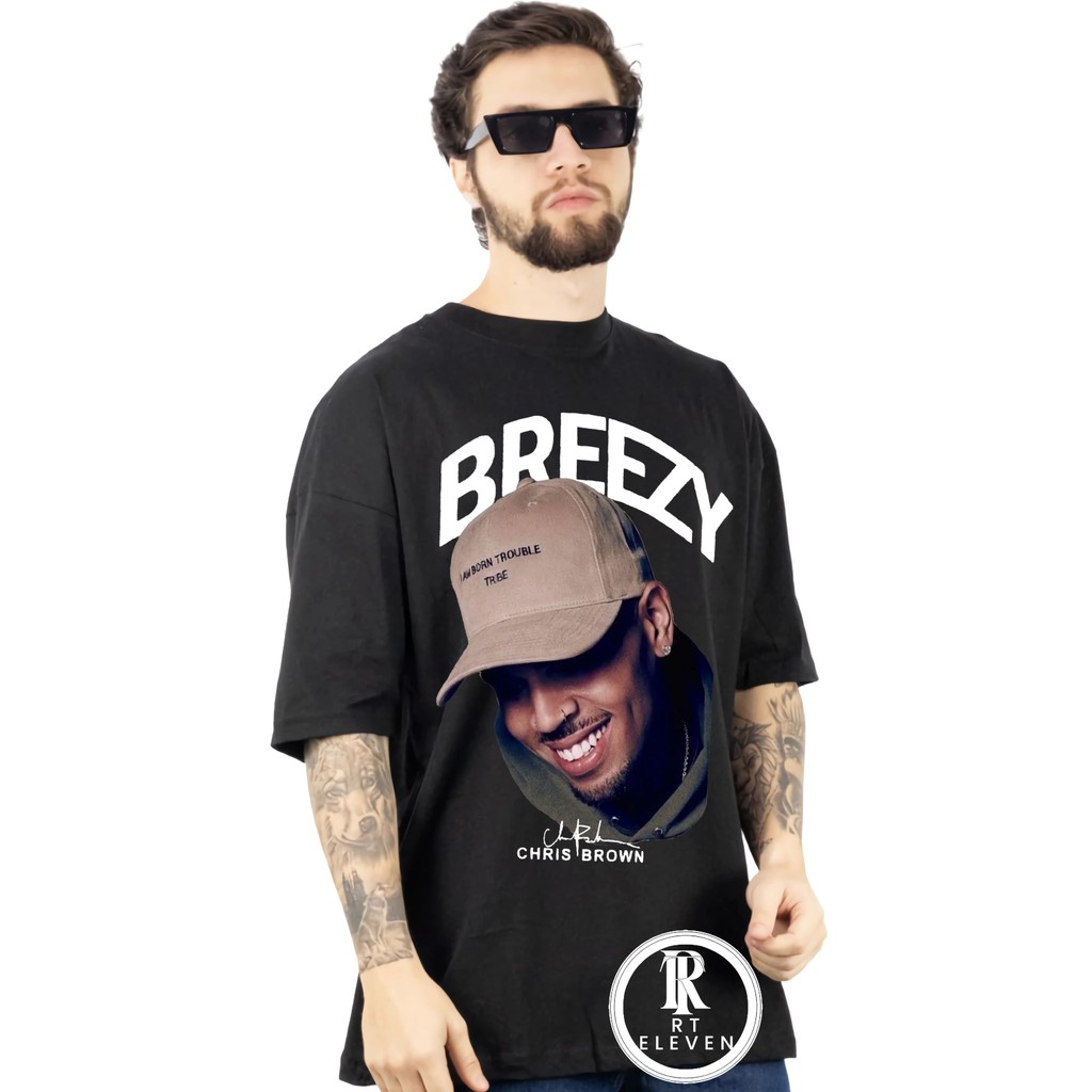 Blusa C.h.r.i.s B.r.o.w.n Camisa Unissex Malha Penteada 30.1 Linha Premium Tourne - Pronta Para O Show 2025
