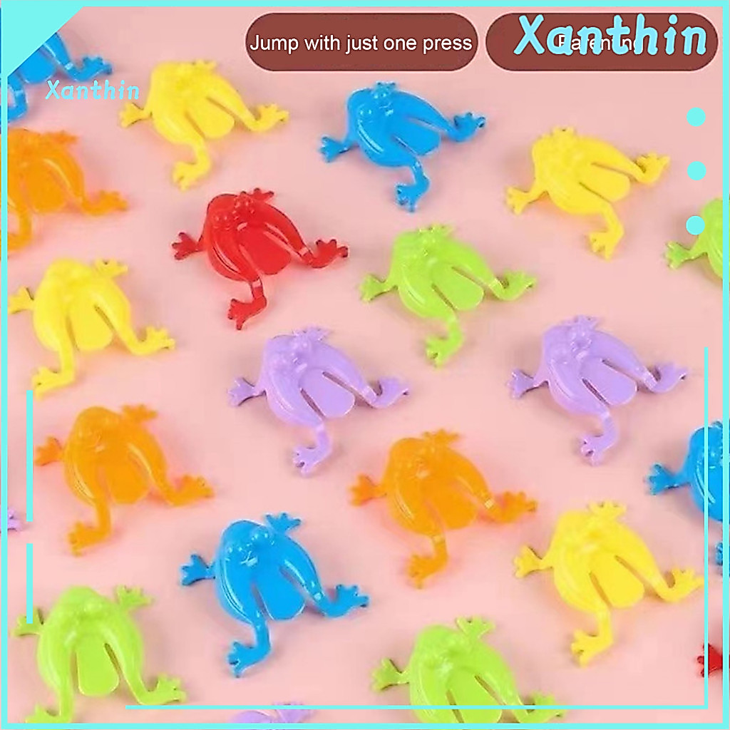 Jumping Frog Toy 20pcs Kids Bouncing Colorful Mini Frogs for Party Favors Candy Bag Fillers Fun Parent-child Nostalgic P