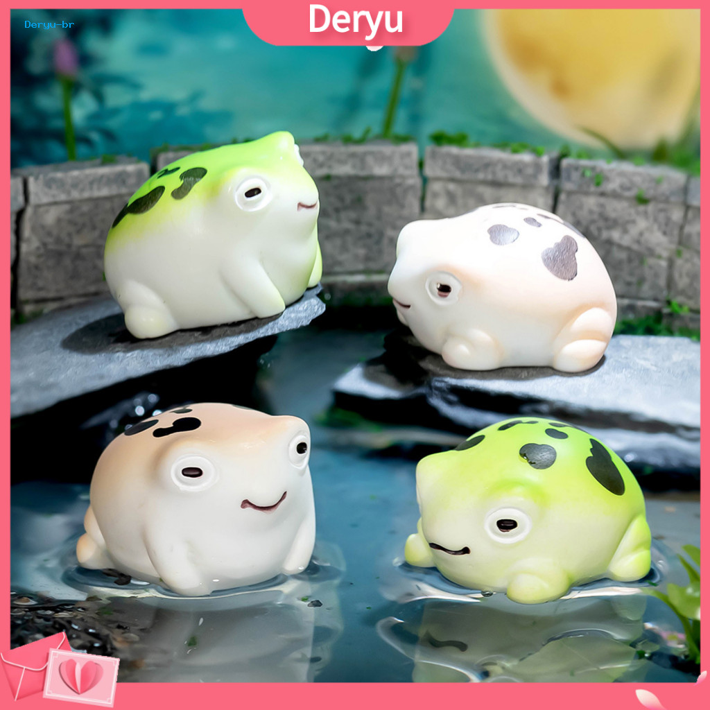 Resin Frog Small Statues 12pcs Cute Mini Figurines Sculptures for Desk Office Bedroom Decoration Micro Landscape Ornamen