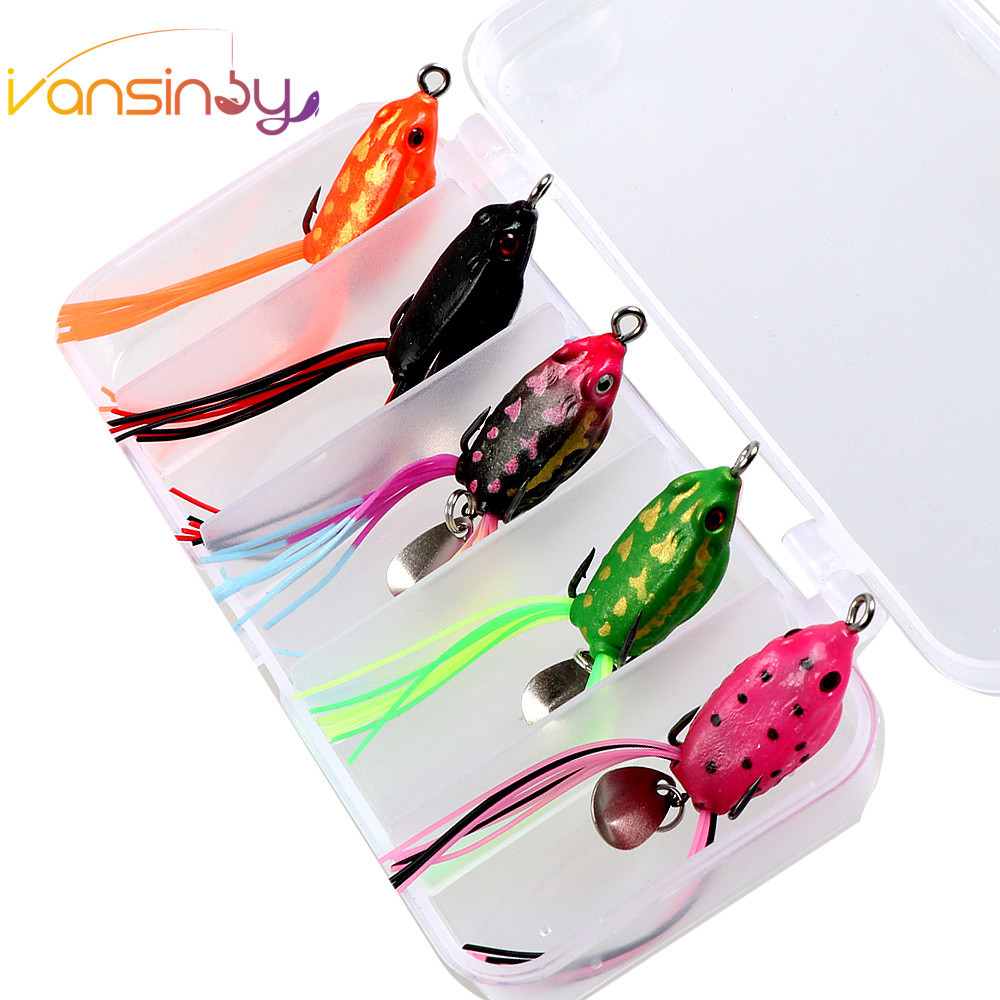 Isca de Pesca Frog lure 3.5cm/4.7g Isca Artificial De Rã Mole Lure Mini Duplo Anzóis Top Water Ray