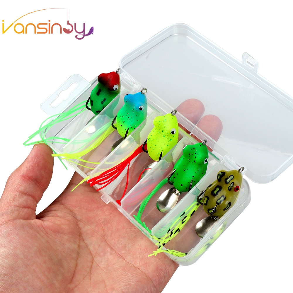 Conjunto De 5 Iscas De Pesca Macias Para Sapo 3cm/4.2g