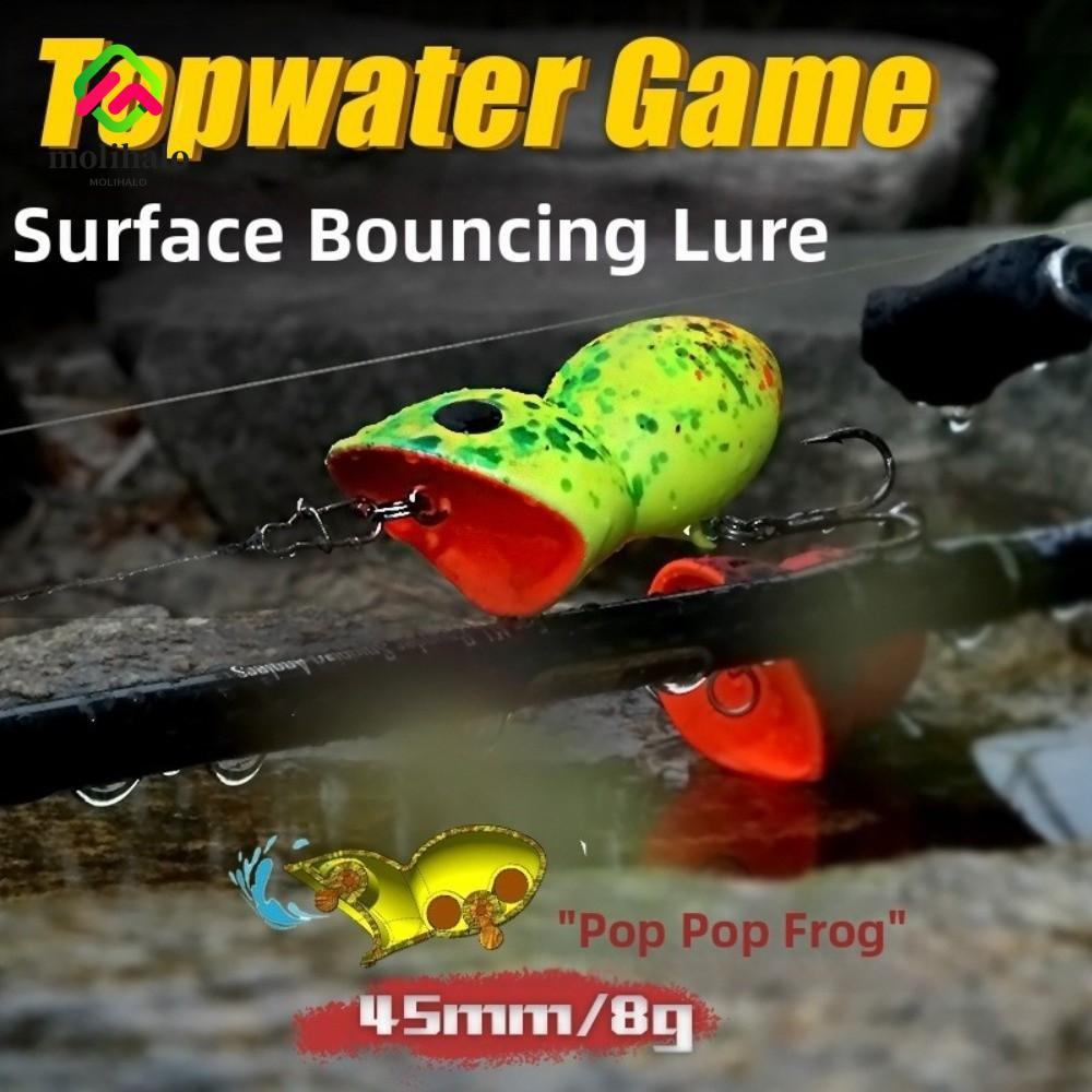 MOLIHALO Frog Popper Lure , 45mm Comprimento 8g Peso Topwater Crankbait , Mini Size Design Iscas Duras