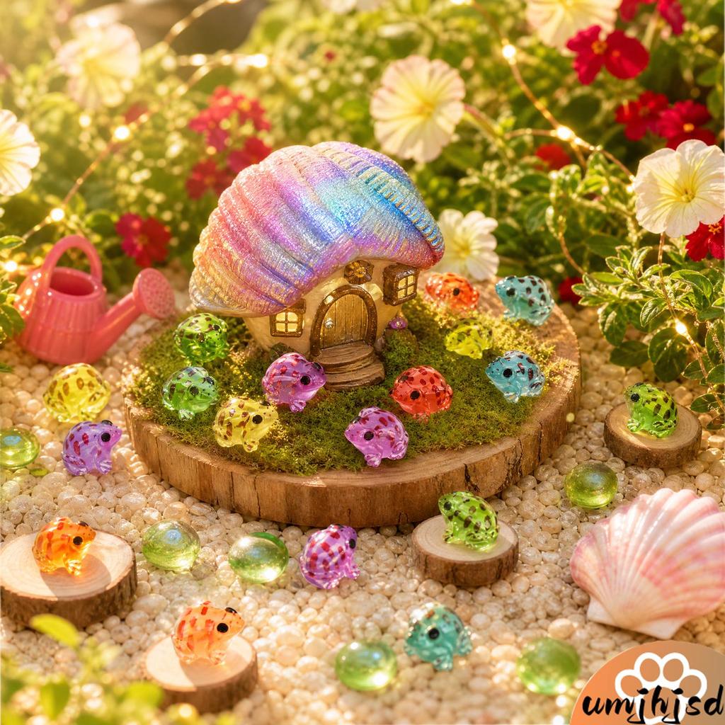 20 PCS Tiny Frog Glow Miniatura Luminosa Mini Resina Sapo Estatueta Para DIY Terrário Artesanato Musgo Paisagem Jardim C