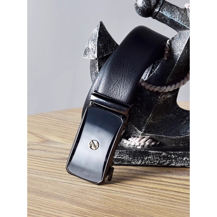 Primeira camada de couro de bezerro + textura em relevo!Cinto de couro masculino Casual de negócios com fivela automátic