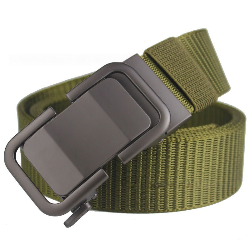 【Para Jovens Ativos】New Men Nylon Canvas Belt Automatic Buckle Casual Outdoor Waist Belt/Cinto de Nylon/Fivela Automátic