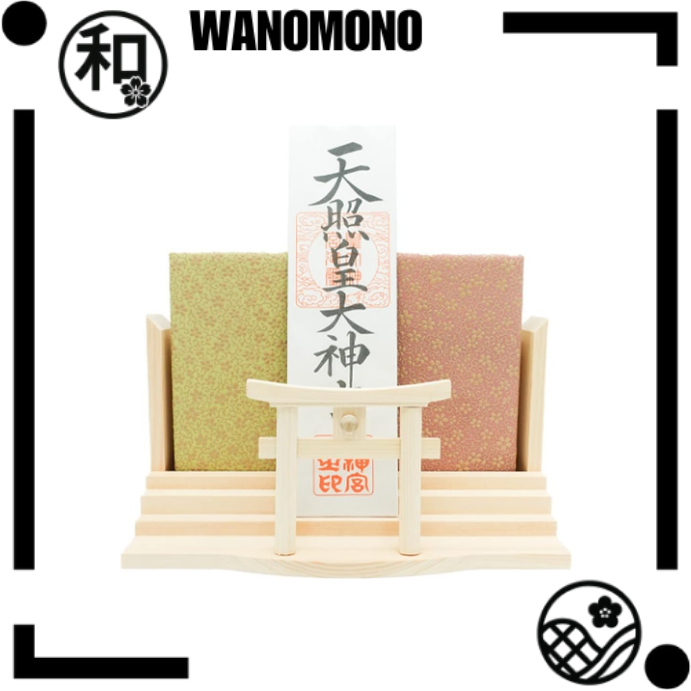 【Japan Quality】[Sakura Zen] Shinto Shrine Myojin Crystal Torii Three Shrines White Pine Wall Hanging Bill Holder Modern Shelf (Body Only)