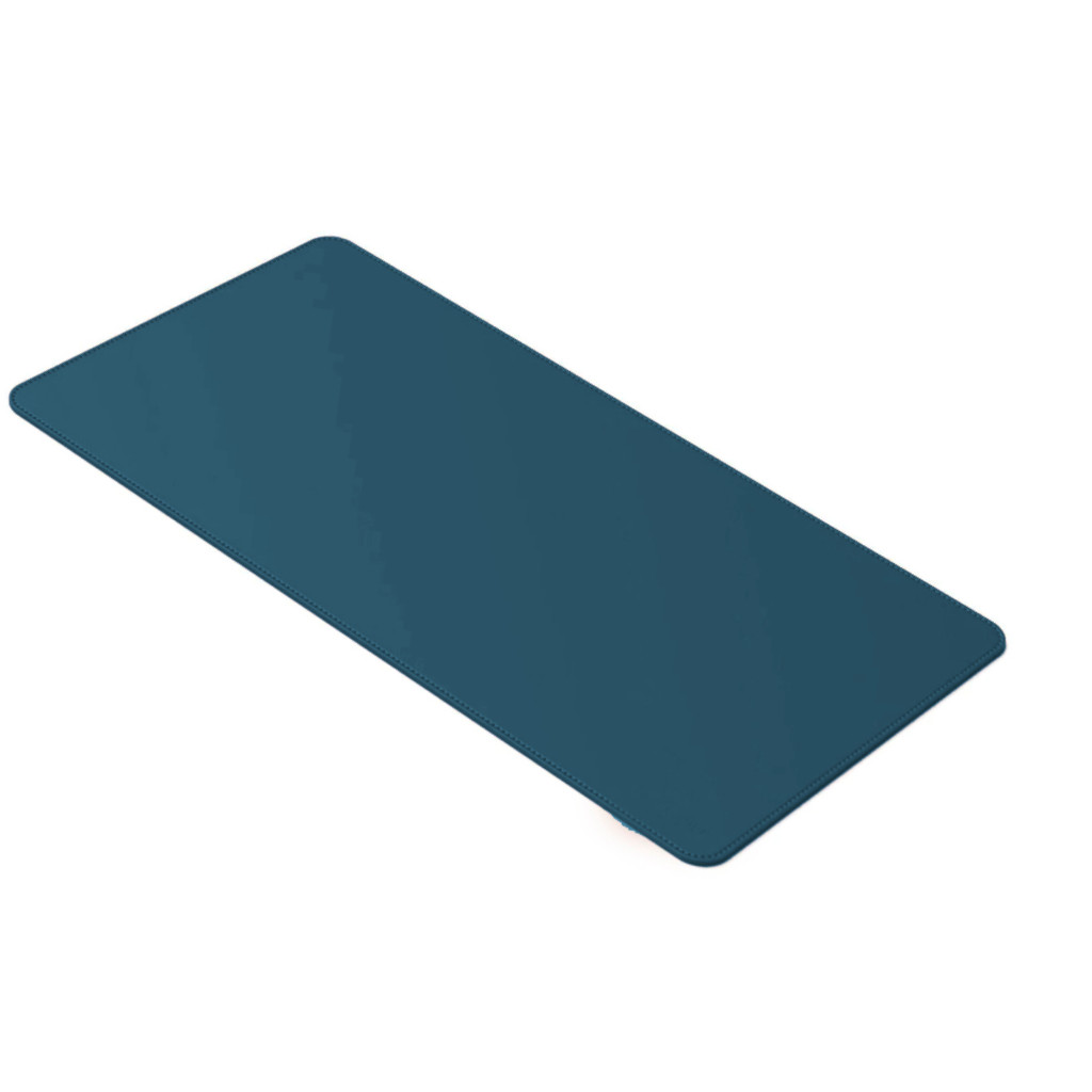 Desk Pad Padrão Couro Azul Oceano Feltro Costurado Básico