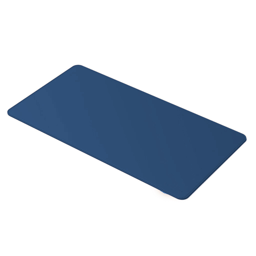 Desk Pad Padrão Couro Azul Feltro Costurado Básico