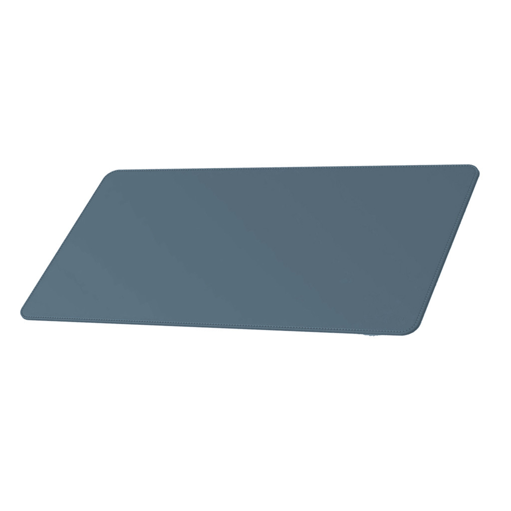 Desk Pad Gigante Couro Sintético Azul Oceano Feltro