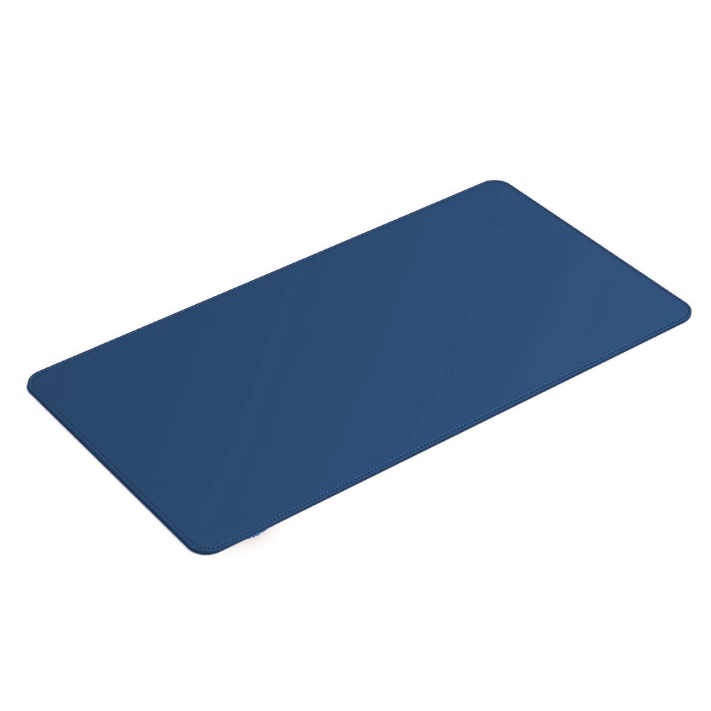Desk Pad Feltro Padrão em Couro Ecológico Azul