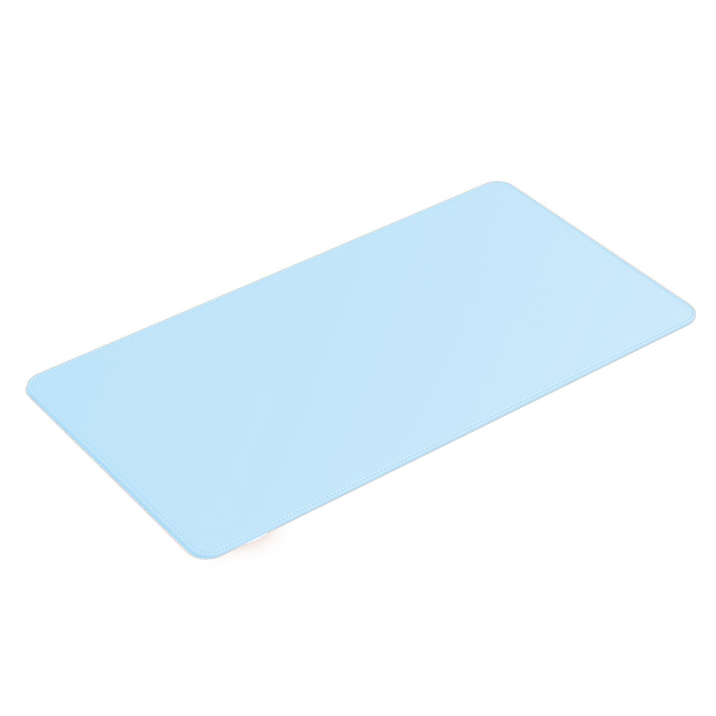 Desk Pad Feltro Padrão em Couro Ecológico Azul Bebê