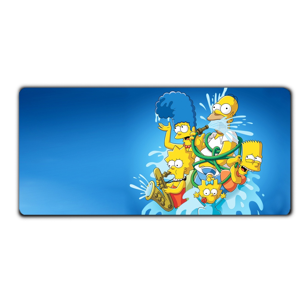Mouse Pad Gamer Desk Pad Grande  30x70cm - Linha Filmes/Desenhos/Series- The Simpsons Azul