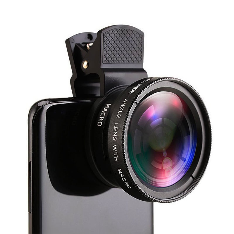 Lente De Telefone Celular 2 Em 1 Clip Universal 37mm Câmera 0,45x 49uv Ultra Wide Angle + Macro HD