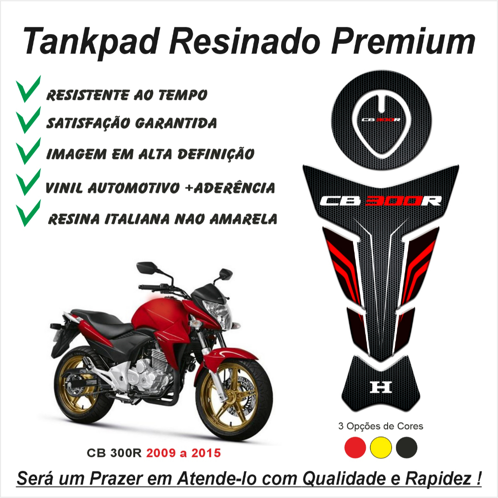 Adesivo Protetor de Tanque Tankpad e Bocal 3d Resinado Para Moto Honda Cb300r Cb 300 R