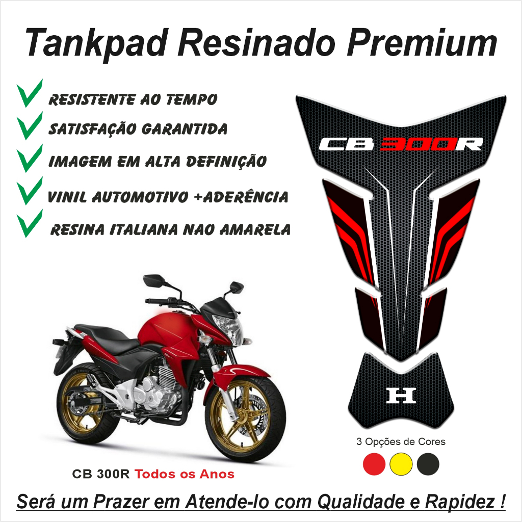 Adesivo Protetor de Tanque Tankpad 3d Resinado Para Moto Honda Cb300r Cb 300 R