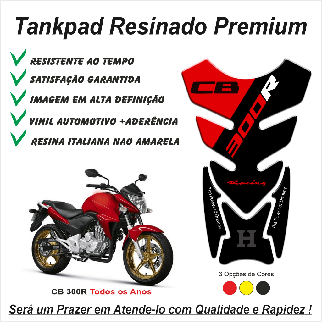 Adesivo Protetor de Tanque Tankpad 3d Resinado Para Moto Honda Cb300r Cb 300 R