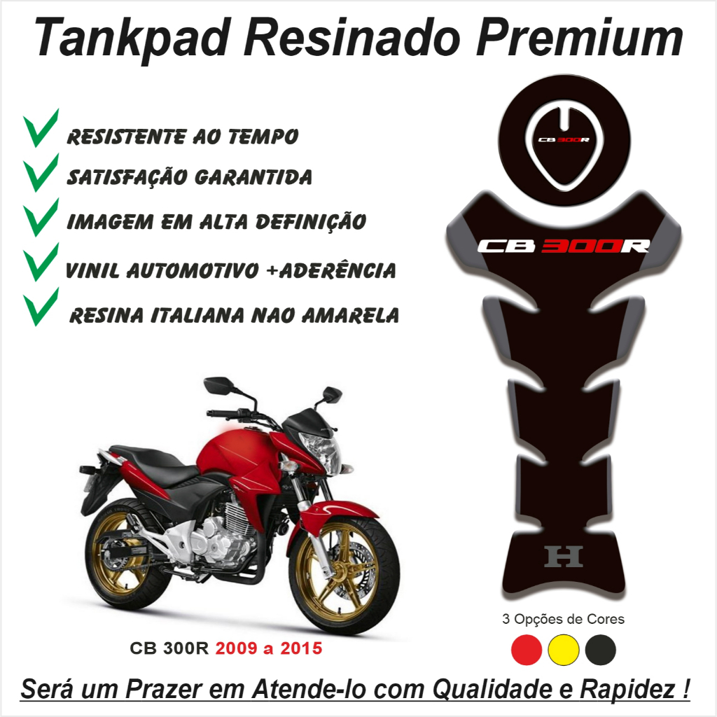 Adesivo Protetor de Tanque Tankpad e Bocal 3d Resinado Para Moto Honda Cb300r Cb 300 R