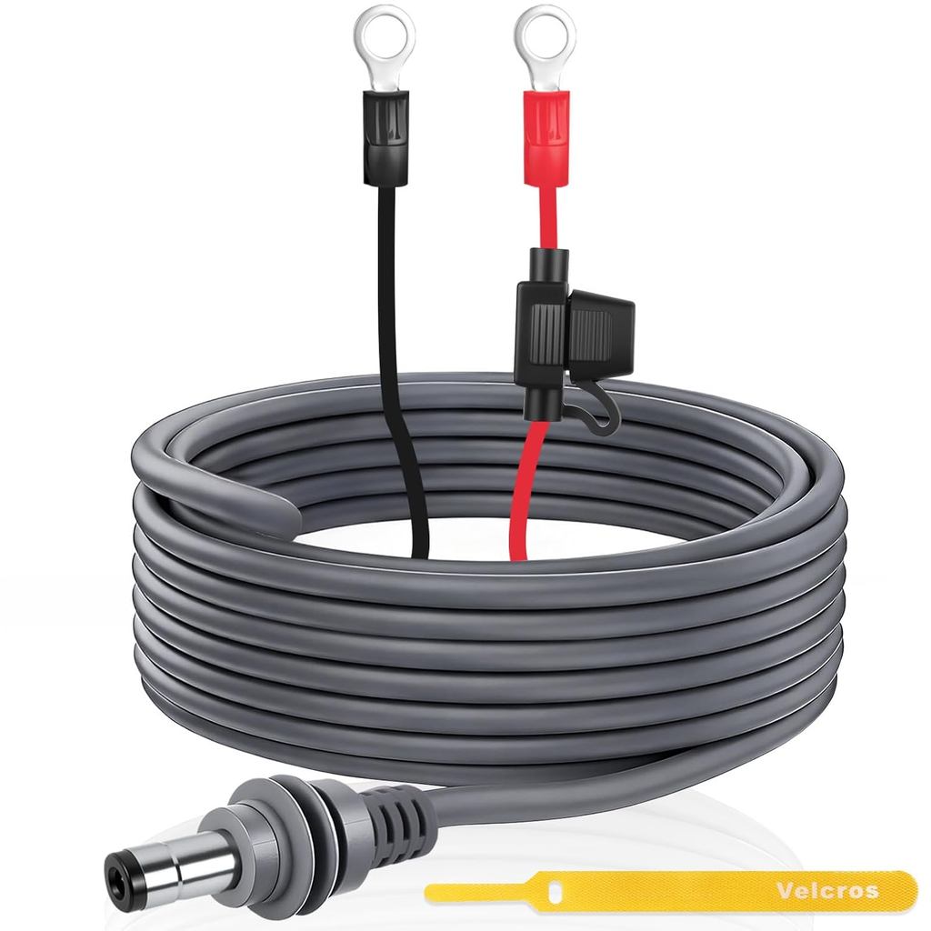 Starlink Mini O Ring to DC Connecters Extension Cable - 18AWG Power Cable with ATC/ATO Fuse Holder, Car Battery to DC Ch