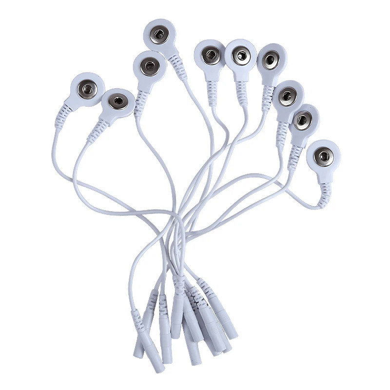 5/10pcsDC Head 2mm Snap 3.5mm Plug Electrode Wires Lead Wire Adapters Tieline Short Cables for Massager Machine Use Tool