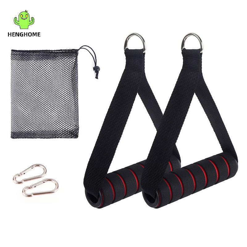 HENGHOME D-Ring Metal Gym Handles Grip Workout Heavy Duty Cable Machine Handle Com Gancho Para Yoga Exercício Treino Pow
