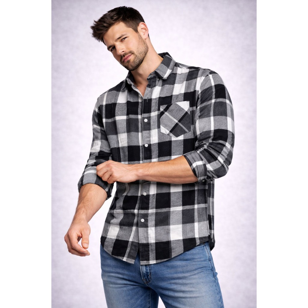 Camisa Xadrez Masculina Flanela Manga Longa Flanelada Inverno Country Festa Junina Casual Trabalho