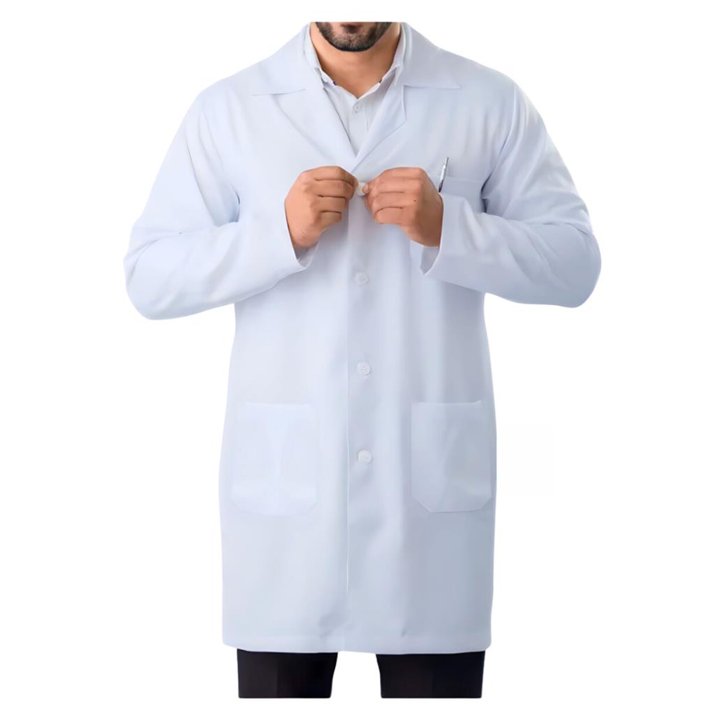 JALECO ML Masculino Manga Longa Em Oxford Branco Preto Medicina enfermagem