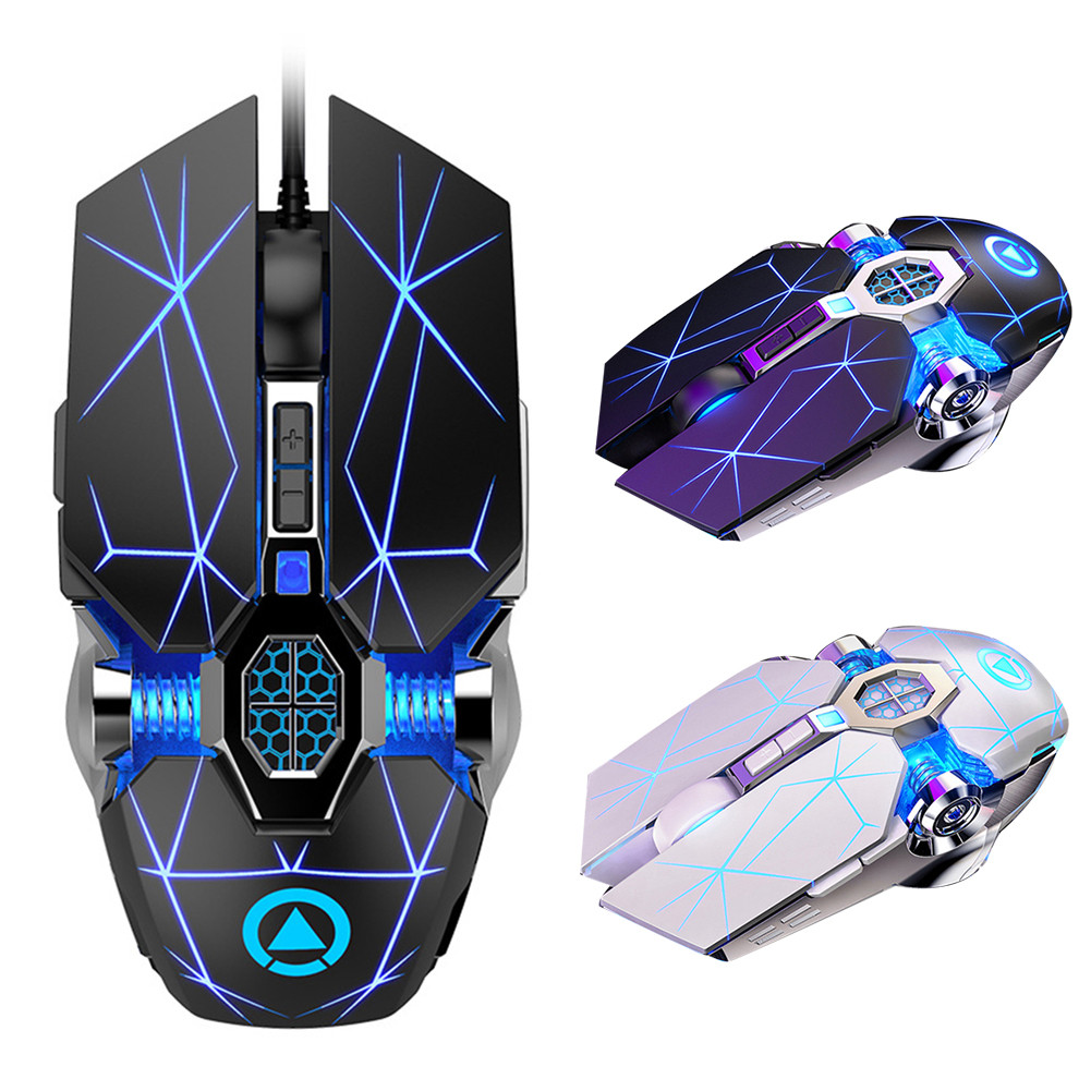 seafeel Wired Mecânico USB 7 Botões LED Retroiluminado Mudo Gaming Mouse Para PC Laptop