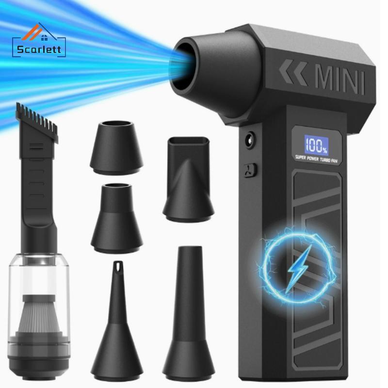 [Scarlett] Ventilador Turbo 110000RPM Brushless Jet Blower LED Air Duster Vácuo Multifuncional Para Limpeza De Interiore