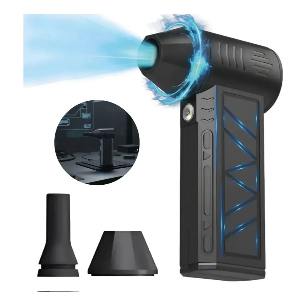 Soprador Turbo à Jato Portátil 130.000 RPM – Motor Brushless, Sem Fio e Super Potente