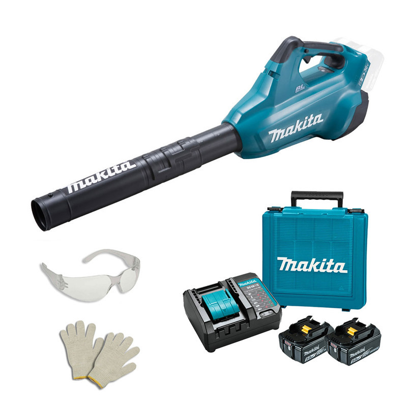 Soprador Folhas DUB362Z Makita 36V Brushless 2 Baterias 5Ah Carregador Bivolt