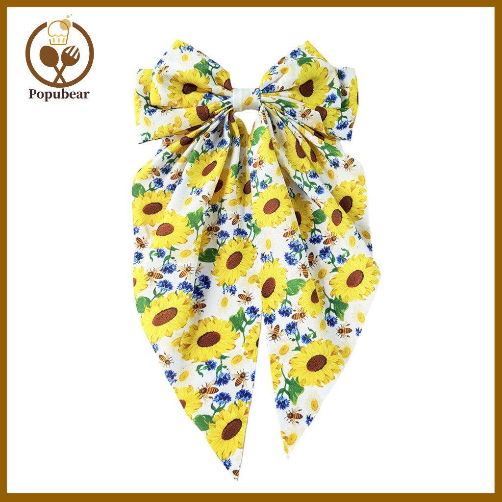 Bow Hairpin Women Stable Hair Clip Women’s Bee Flower Metal Spring Side Pin Accessory for Party Outing Half-tied Hairs