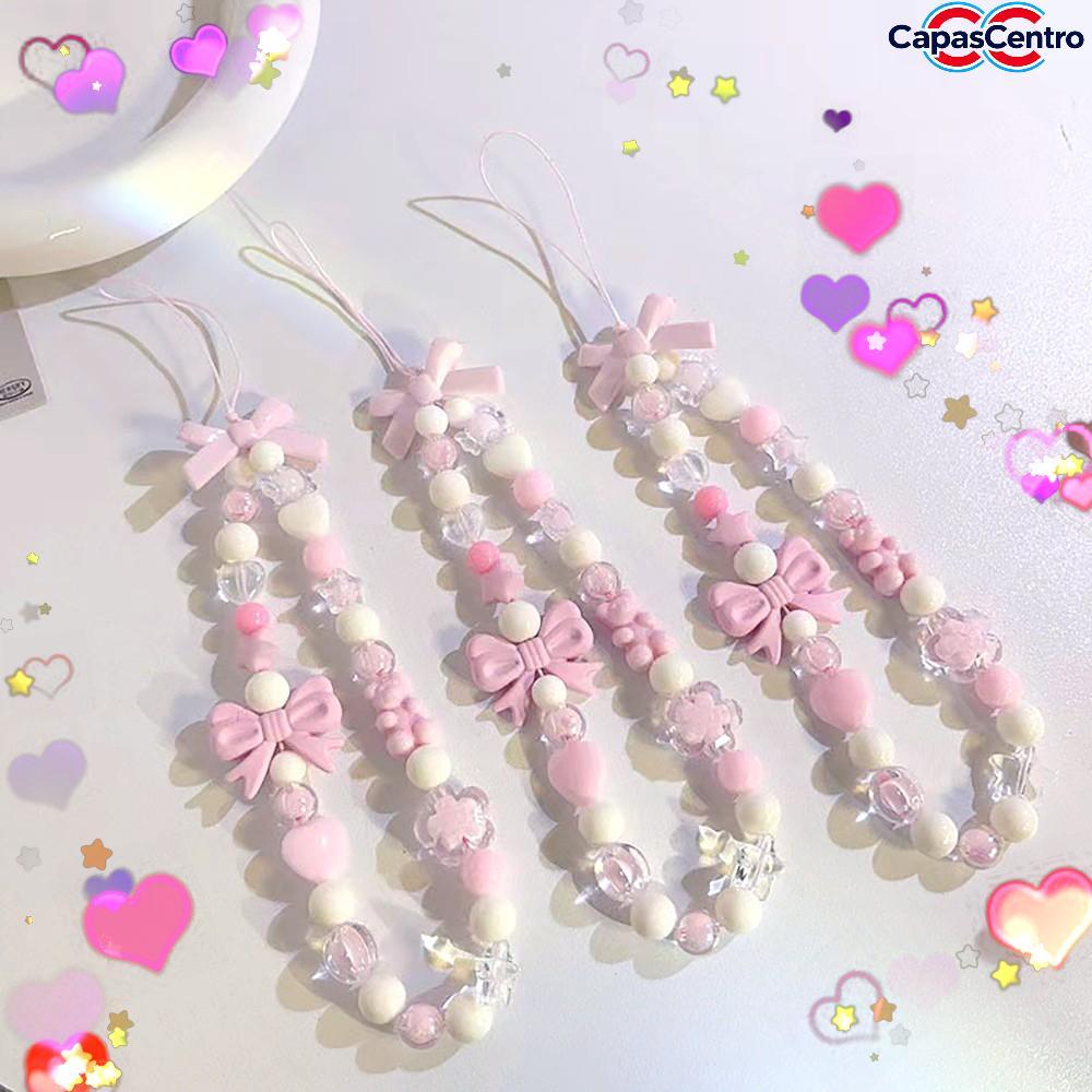 Phone Lanyard Cordão Para Capinha De Flower Celular Pink Bow Cordinha SL006