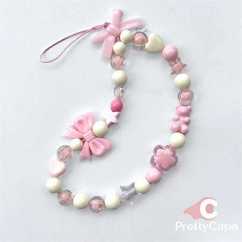 Phone Lanyard Cordão Para Capinha De Flower Celular Pink Bow Cordinha SL006