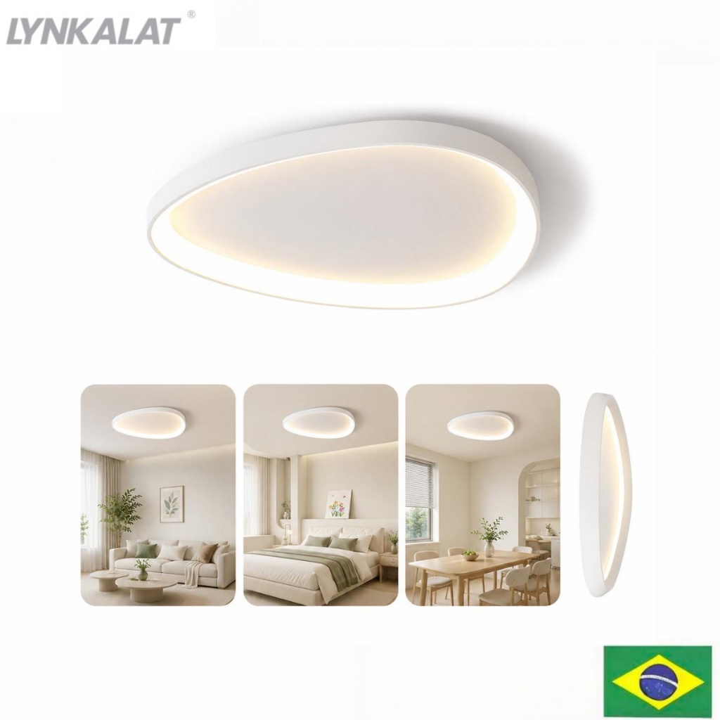 LYNKALAT 24w Organic 42cm Modern 3 in 1 Gold Led Ceiling Light for Living Room Bedroom Kitchen