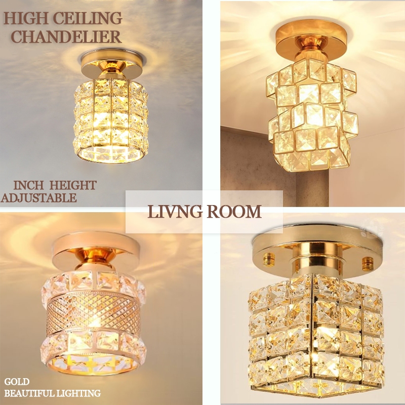 American ceiling light crystal modern simple corridor living room balcony bedroom