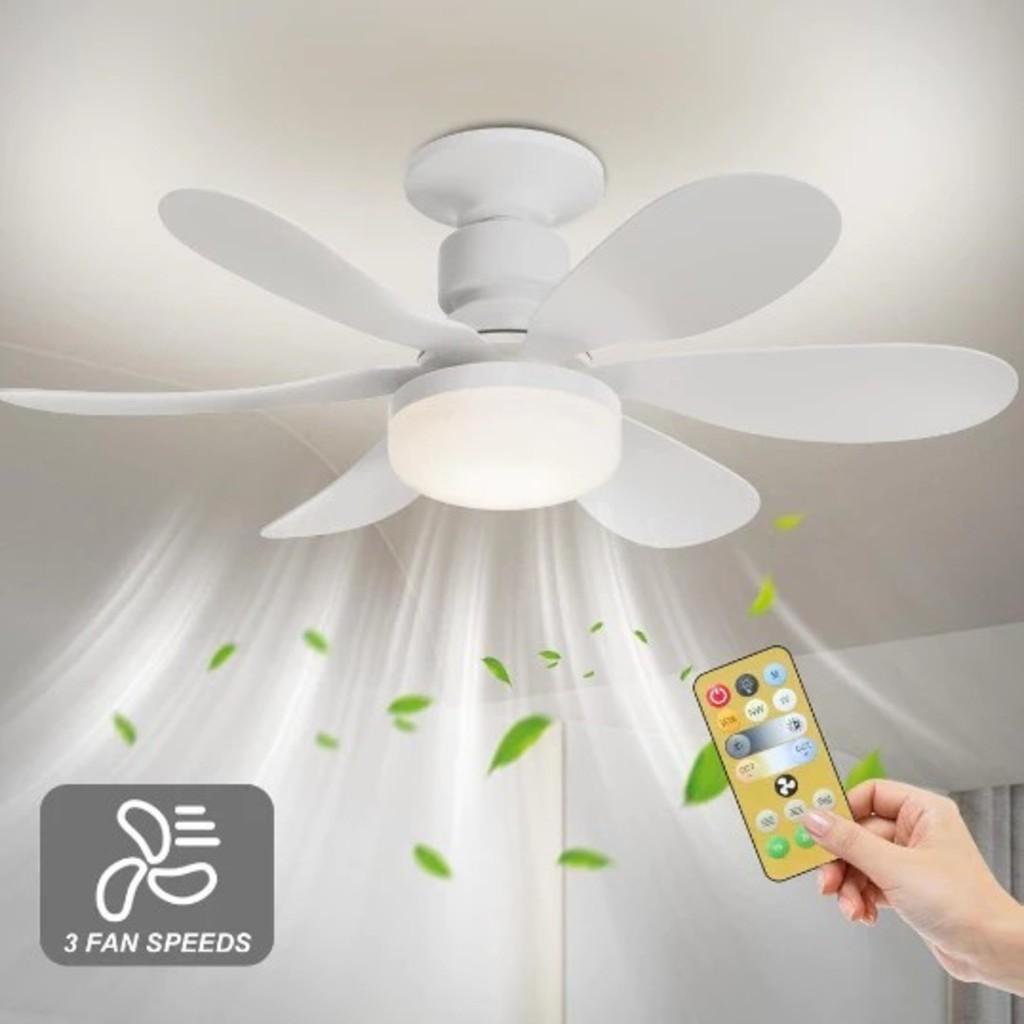 Ceiling Fan Wind Light Silent Speaker Remote Control Silent LED Lamp
