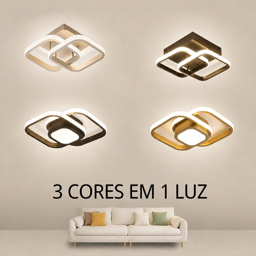 Luminária De Teto Led Decoração Minimalista Moderno Pendente Lustre Plafon para Sala Quarto Ceiling Light 3 em 1
