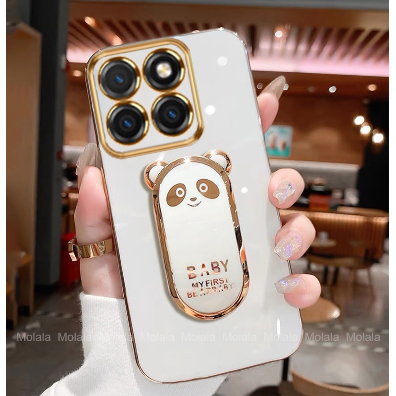 Capinha Motorola Edge 60 50 40 Neo Edge 60 60s 70 Fusion G56 G86 G75 G14 E22 E22i Panda Folding Stand Capa De Telefone