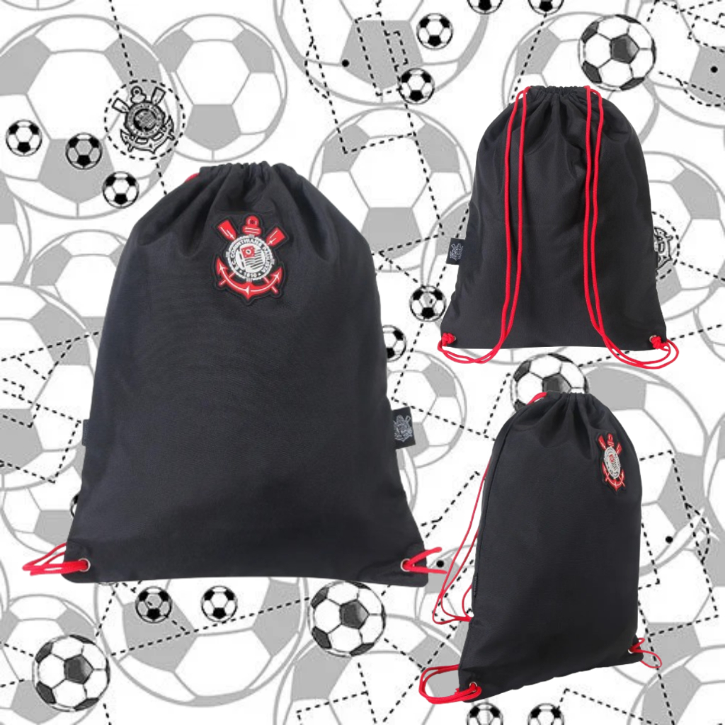 Bolsa Mochila Saco Saquinho Gym sack Time de Futebol Corinthians Original Xeryus