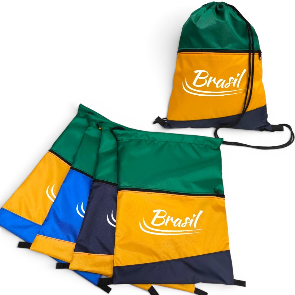 Bolsa Mochila Sacola  brasil de Treino Academia Lazer Impermeável Gym Bag