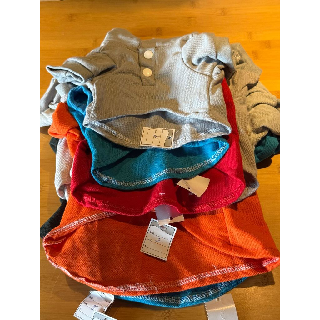 Kit Atacado 4 Camisas Polo Pet - Grade Giro Rápido (Tam 1 ao 3) - Loja de Fábrica para Revenda