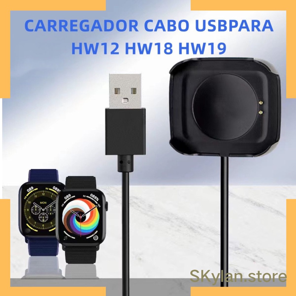 cabo carregador  usb para SMARTWATCH HW12 HW18 HW19 com magnético