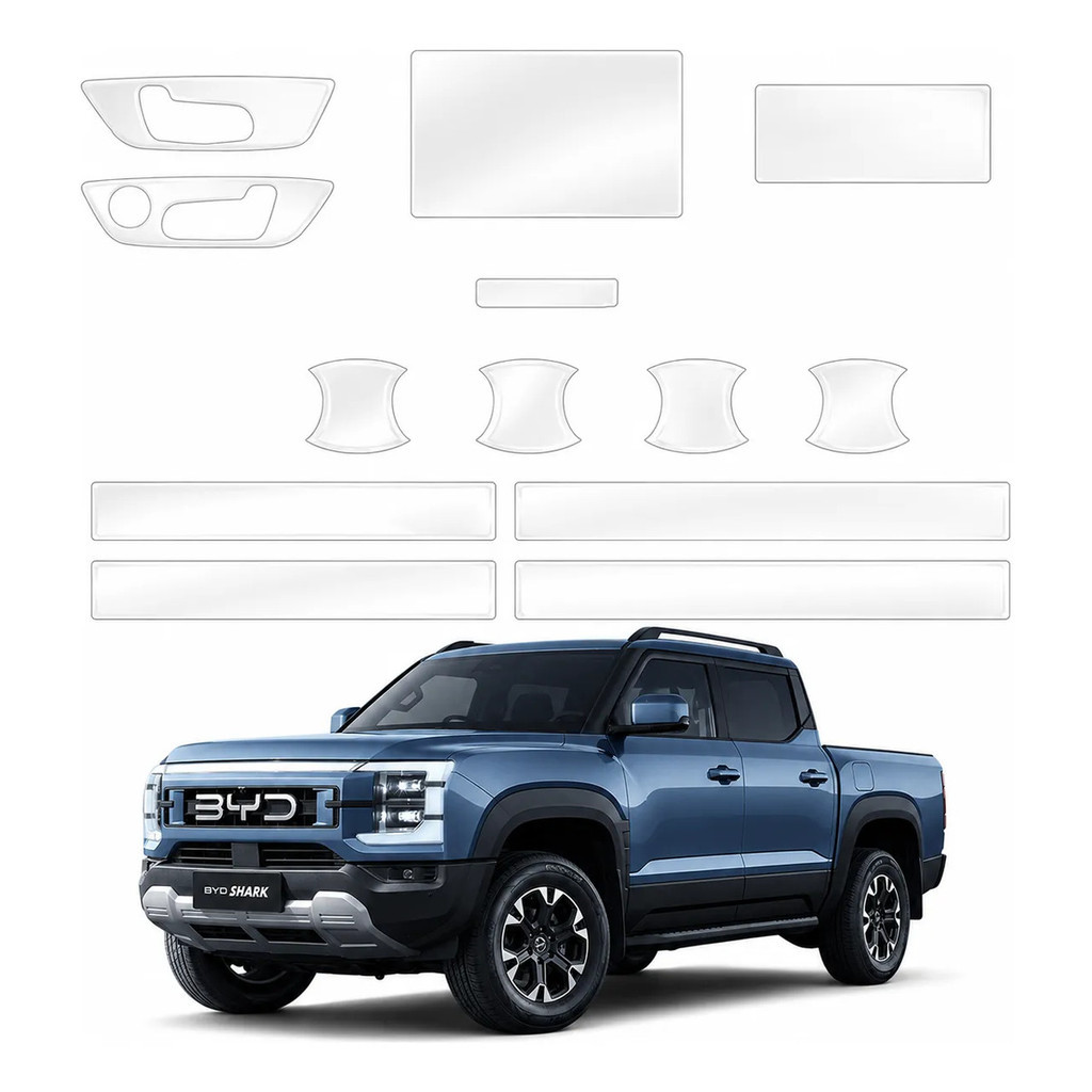 Película PPF TPU para Kit Interior + Exterior BYD Shark 2024 e 2025