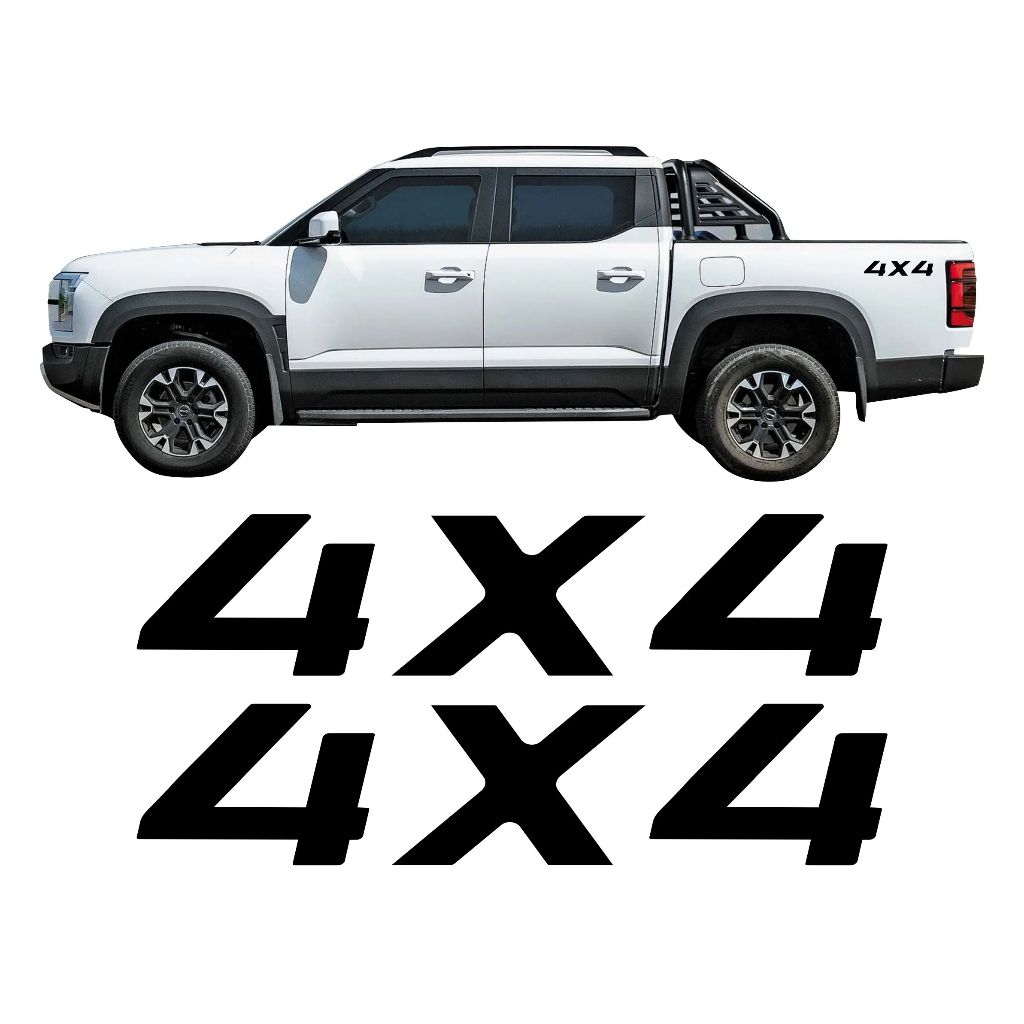 Adesivos Par Emblema Lateral Caçamba Byd Shark 4x4 Sport Acessórios Personalizado Preto Brilho Bd8